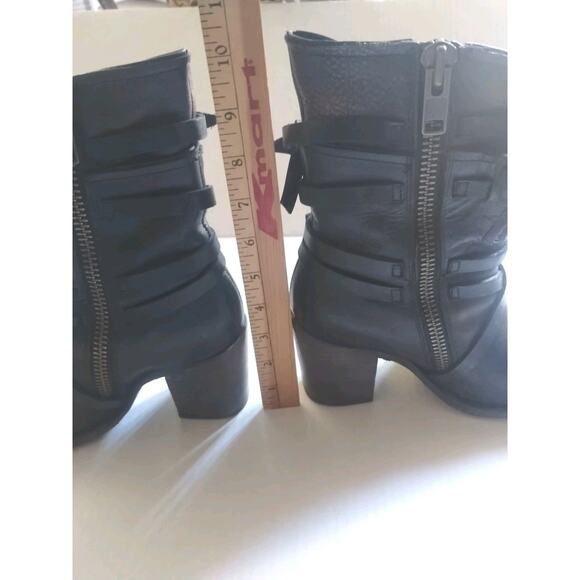 Freebird By Steven Baker Leather Strappy Brown Black Distressed Boots US7 - Picture 9 of 16